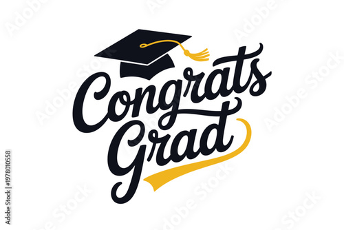 A congratulatory message for a graduate with a graduation cap and tassel