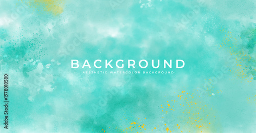 Abstract watercolor art background template. green watercolor backdrop empty space for text, banner, presentation or product display graphic design