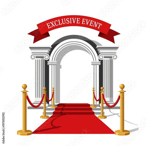 Exclusive Event Entrance Red Carpet Archway Pillars VIP Access
