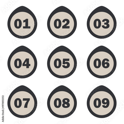 イラスト素材：ポイント,矢印,マーク,数字,付箋,注目,注意,重要