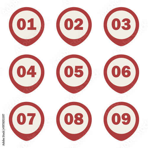 イラスト素材：ポイント,矢印,マーク,数字,付箋,注目,注意,重要