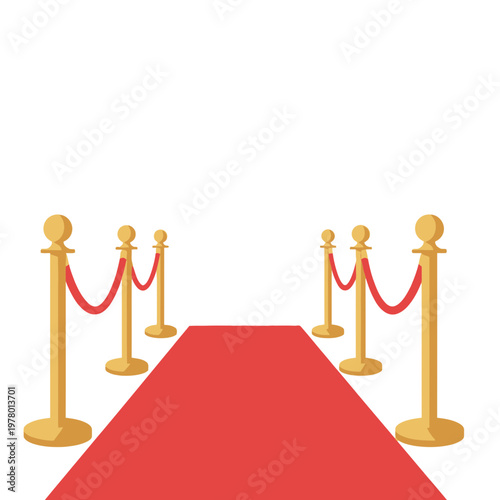 Red Carpet Event Entrance with Stanchions and Rope Barrier