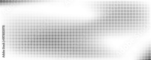 Abstract gradient halftone wave dotted textured pattern. Retro comic pop art backdrop with halftone dots design. Vintage backdrop for comic superhero text, speech bubble, message. Vector ilustration