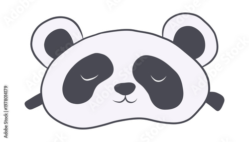 Panda sleep mask hand drawn animal illustration for pajama day, slumber party and sleeping theme designs.