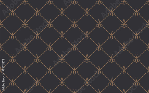 The decorative gold pattern is on a black background