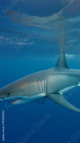 Shark swimming underwater in ocean