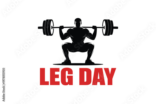 A man in a squat position lifting weights on leg day at the gym