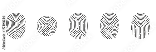 fingerprint vector icon Signature concept for password encryption . Set fingerprint scanning icon sign stock Fingerprint scanning icon 
