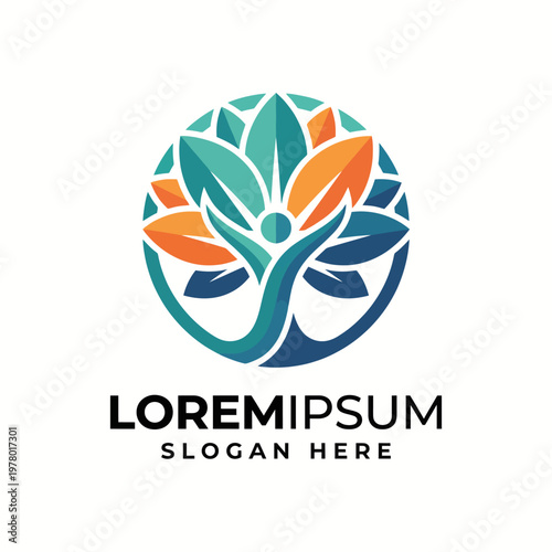 Photos An intricate logo featuring a stylized tree design, representing growth, harmony, and sustainability, suitable for businesses focused on nature or eco-friendly initiatives