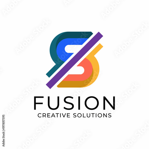 This vibrant logo features a unique letter combination representing Fusion Creative Solutions, emphasizing creativity and collaboration through colorful geometric shapes.