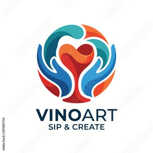 This logo features intertwined hands forming a heart, symbolizing community, creativity, and connection through artistic expression and social engagement.