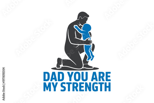 A heartwarming illustration of a father and child with an inspiring message