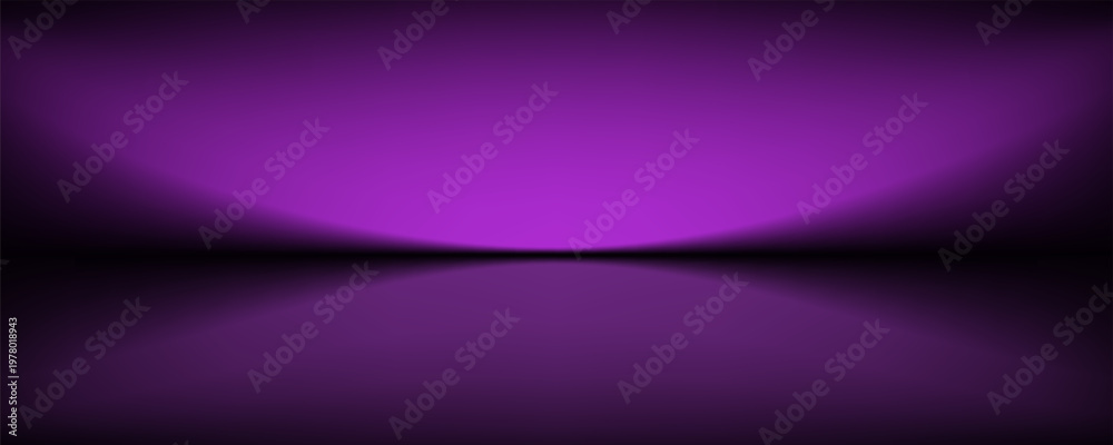 Fototapeta premium Abstract gradient podium background. Violet, purple and lilac empty 3d studio backdrop. Clean scene for product presentation mockup template. Vector illustration.