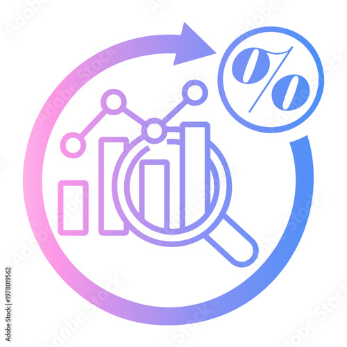 budgeting Line Gradient Icon