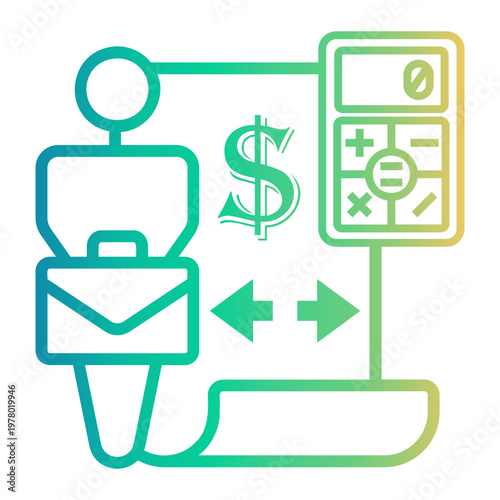 accountant Line Gradient Icon