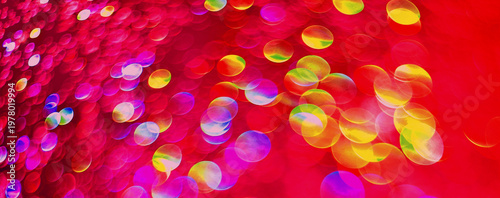 red  background with colored bokeh