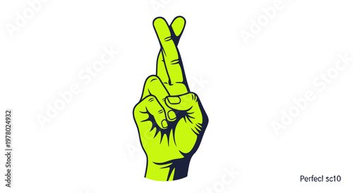 Lucky Charm Hand Gesture, Fingers Crossed for Good Fortune, Hope and Success