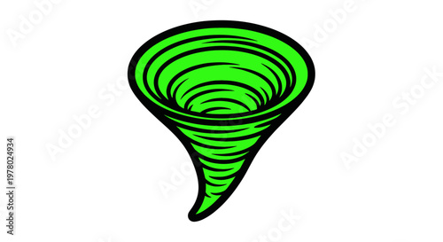 Green Tornado Swirl Icon - Vector Illustration