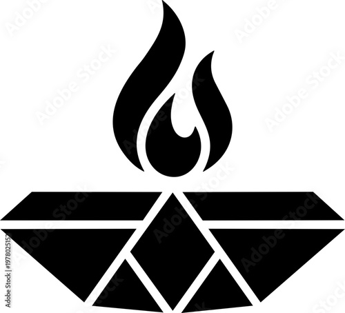 Lit Indian oil lamp diya for Diwali festival