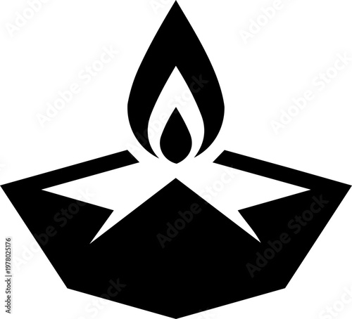 Lit Indian oil lamp diya for Diwali festival