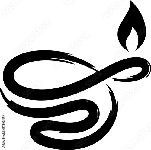 Lit Indian oil lamp diya for Diwali festival