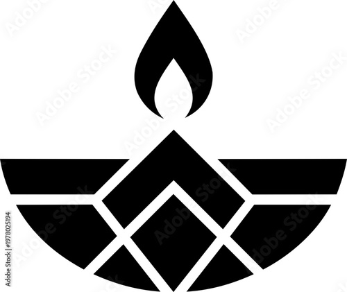 Lit Indian oil lamp diya for Diwali festival