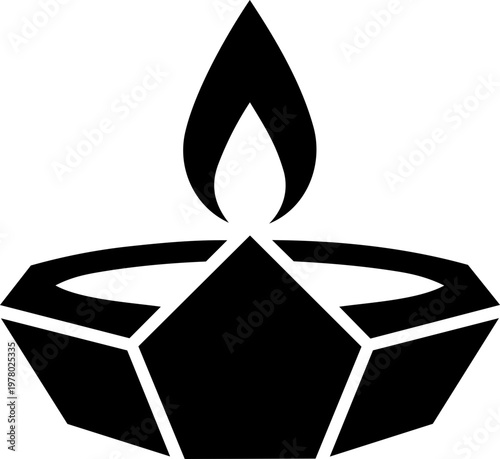 Lit Indian oil lamp diya for Diwali festival