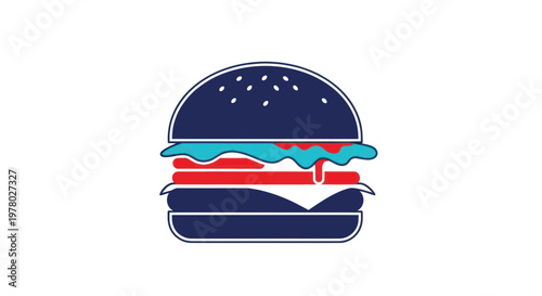 Stylized Burger Icon on White Background