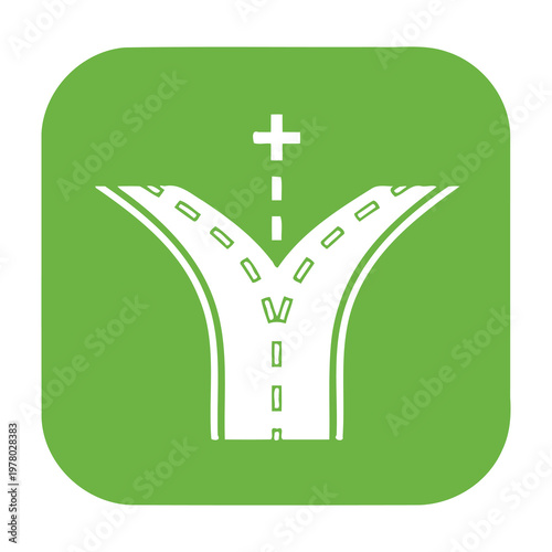 Road intersection fork in the road highway merge lanes