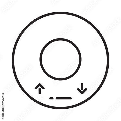 Black volume control button icon with up and down arrows