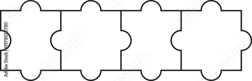 Jigsaw puzzle pieces template with outline design