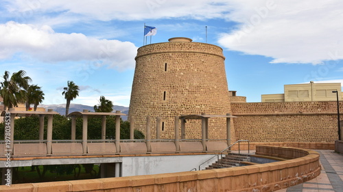 castle in town Roquetas de Mar near Almeria in Spain