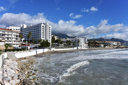 town Nerja,view from balcony of Europe,Spain