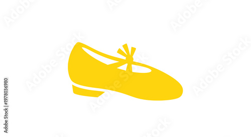 Yellow Tap Shoe Icon Isolated on White Background, Dance Footwear Symbol