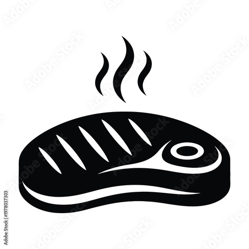 Grilled steak with smoke rising, a delicious meal