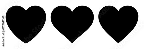 Favorite heart icon set with solid black icon on white background featuring heart, icon, favorite selector with love and symbol