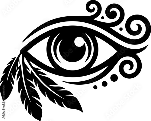 Mystical Floating Eye Symbol With Cosmic Rays And Stars