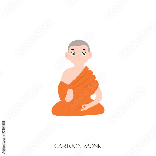 man meditating in lotus pose yoga vector illustration of a peaceful pregnant mother sitting calmly. monk cartoon