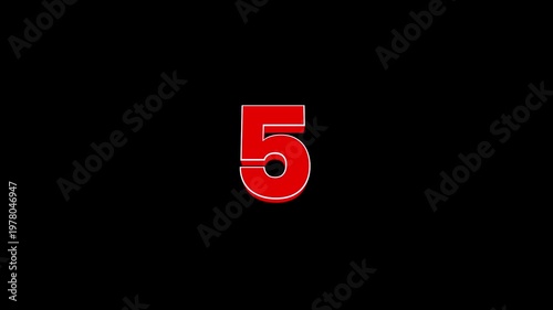 10 second 3D countdown timer with bold numbers