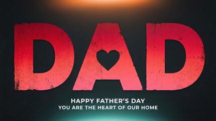 Creative Dad Text with Heart for Father's Day