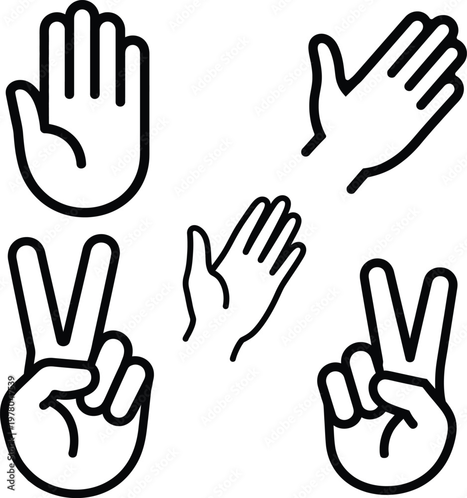 Fototapeta premium the hand and finger liner vectors 