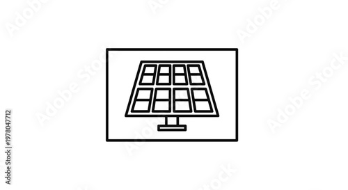 Solar Panel Icon, Renewable Energy Technology, Clean Power Source