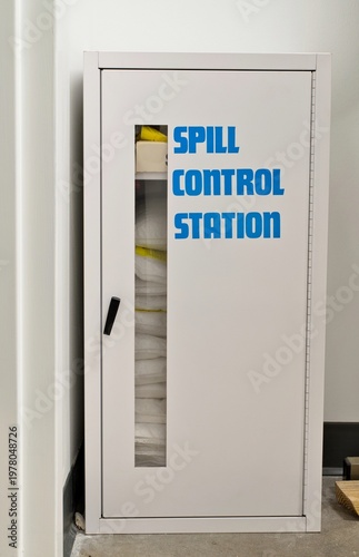 Spill Control Station kit box safety equipment industrial work station.	