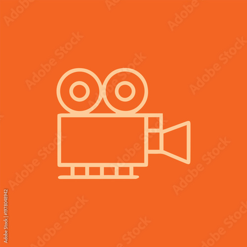 Vintage film camera icon isolated on simple background simple vector illustration icon simple.
