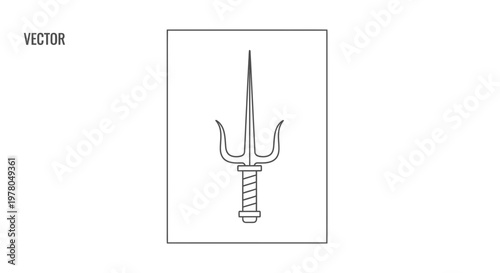 Sai Weapon Vector Icon - Traditional Martial Arts Tool