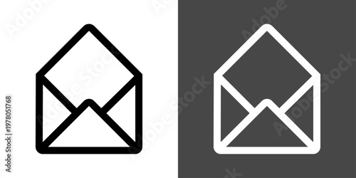 シンプルな開封メールのアイコンイラスト