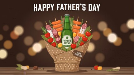 Happy Father's Day Snack and Beverage Gift Hamper