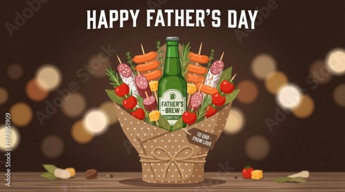 Happy Father's Day Snack and Beverage Gift Hamper