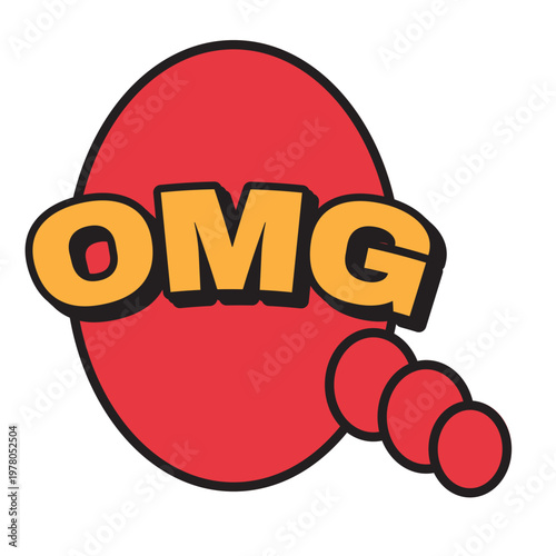 Comic OMG Speech Bubble Expression Pop Art Icon
