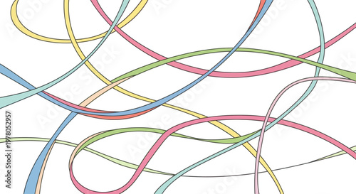 Colorful Wires and Cables Entwined Together.